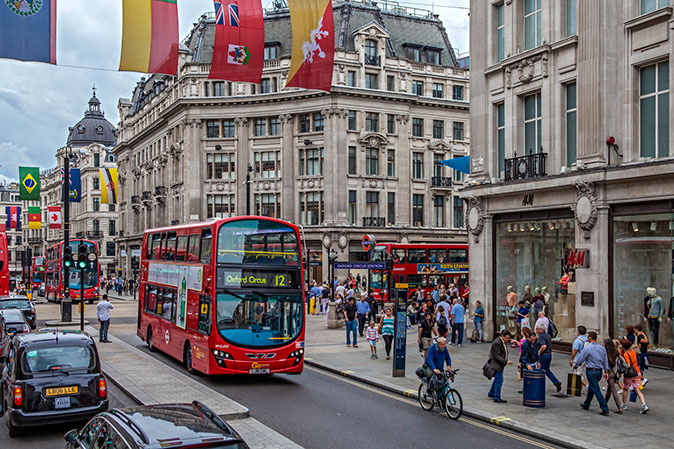 Oxford Street, a main hub of international business in London